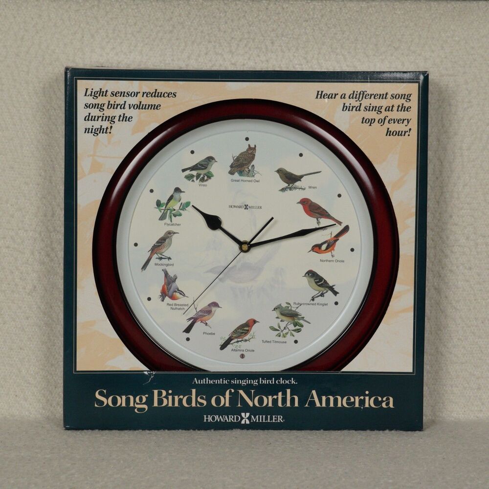 VTG Howard Miller Song Birds of North America Wall Clock Model 625-217 Quartz